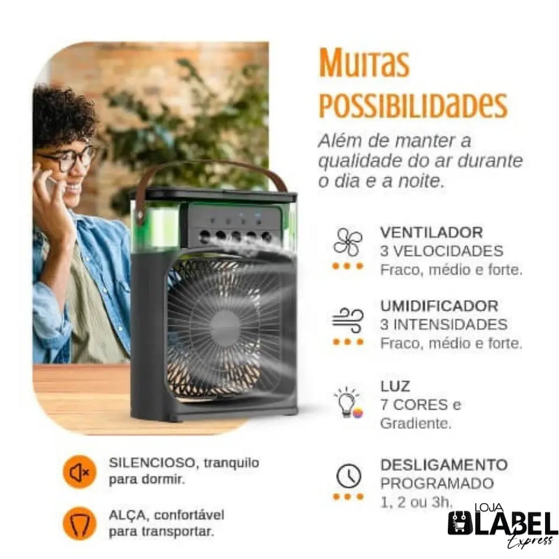 Mini Ar Condicionado Portátil 4 em 1 AirComfort Pro - LabelExpress