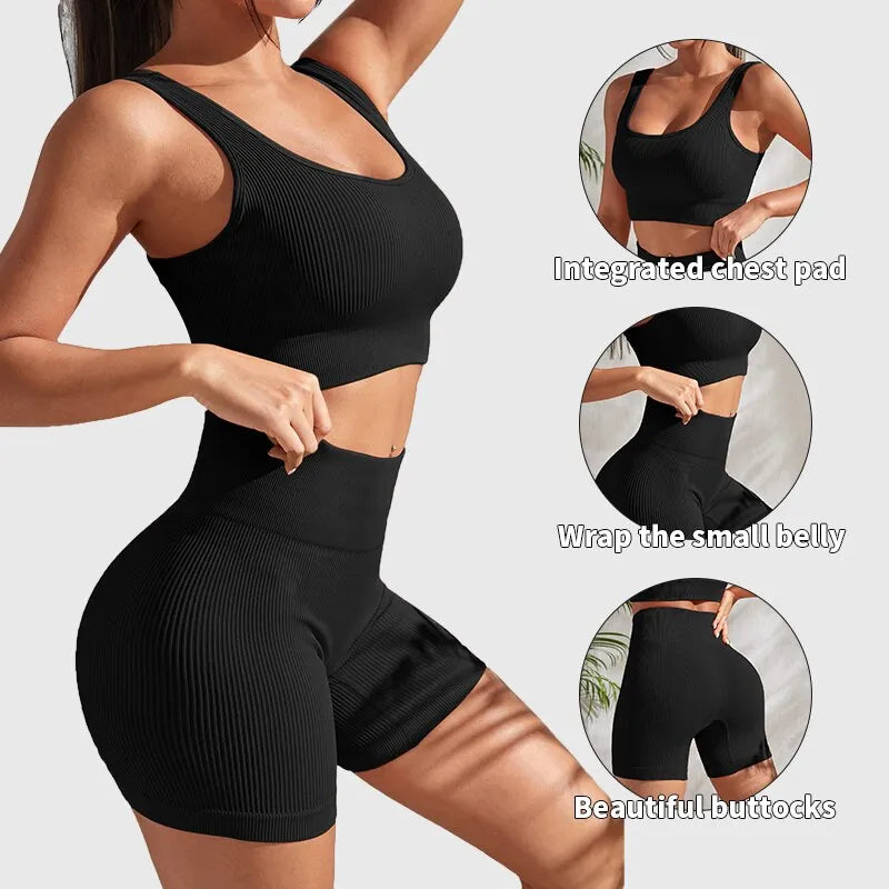 Conjunto Fitness Malha Canelada