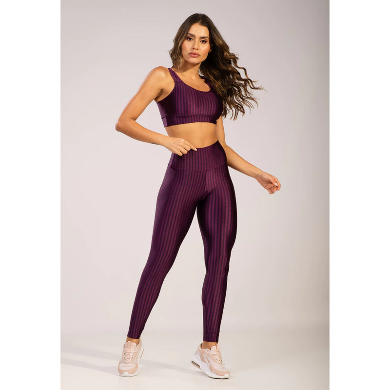 Conjunto Fitness Top Bojo Removível e Calça New Zig 3D