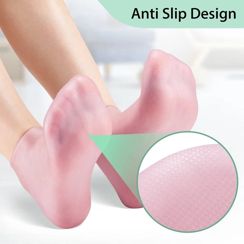 1 Par de Meias Silicone Hidratante Protetores Anti Rachadura